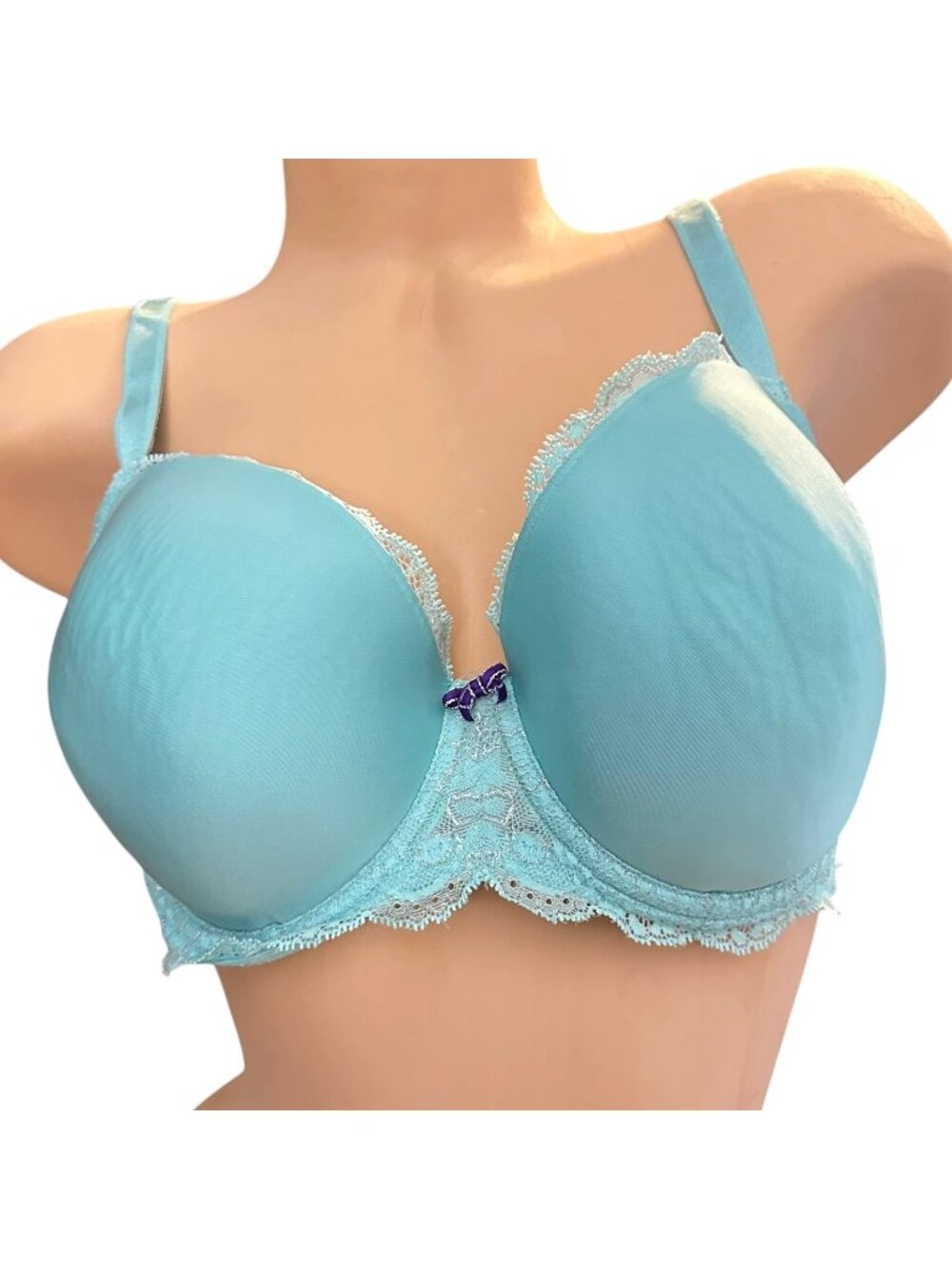 Victoria's Secret Light Blue Lace Underwire Padded Bra Size 36DD